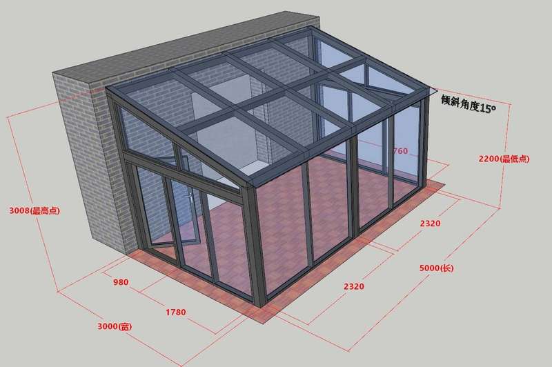 Lasihuone esimerkki 3